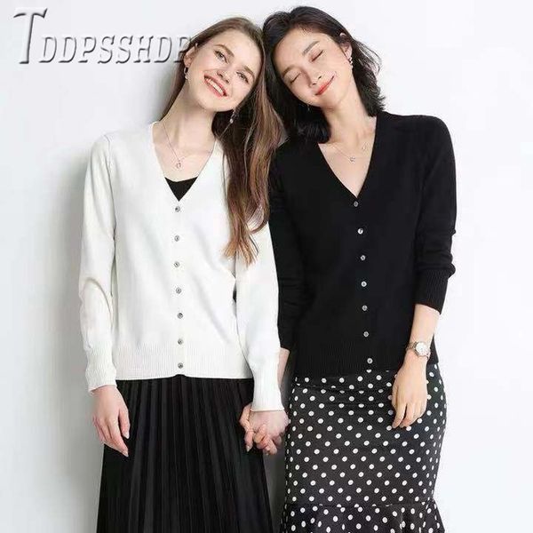 

2020 new knitting korean plus size air conditioning women sweater v neck female sweaters, White