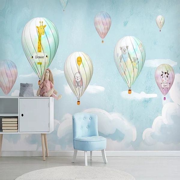 

new custom large mural 3d wallpaper cartoon animal hydrogen balloon children's bedroom mural tv back wall decor deep 5d embossed