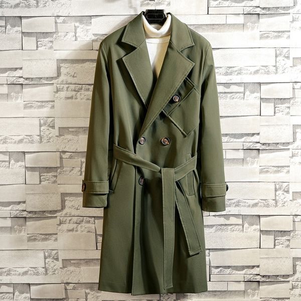 

men's outdoor jacket casual warm men's long coats 2019 autumn winter long sleeved turn-down collar large size lengthened coat, Black;brown