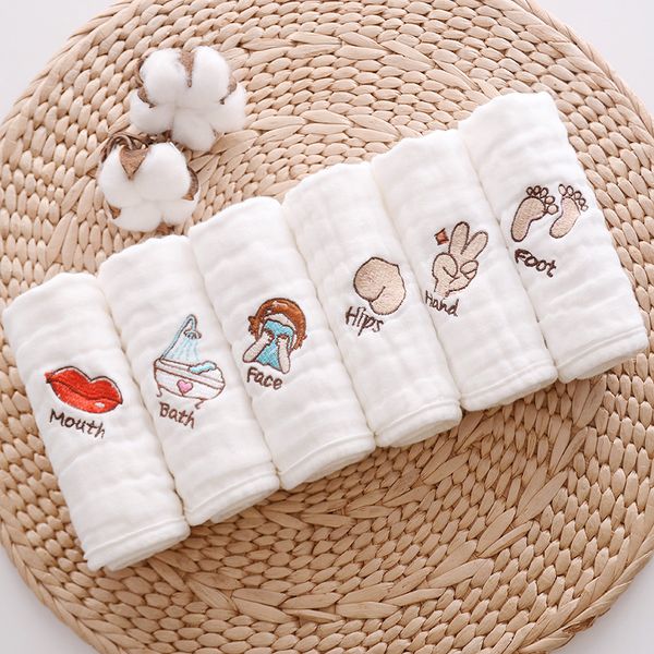 

six layers Handkerchief Towel Multifunction 6PC/LOT Soft Washed Muslin Cotton Newborn Children Face Towel Square Baby Bibs