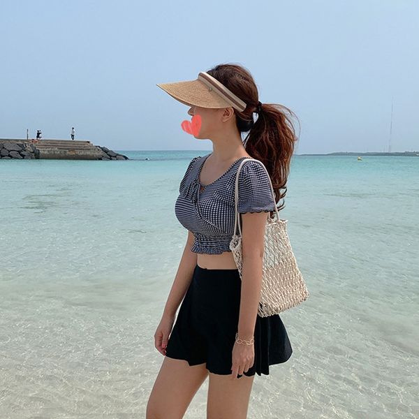 

xm5zu belly-covering slim cute bird lattice printing conservative skirt split belly-covering slim cute bird lattice printing conservative sk, White;black