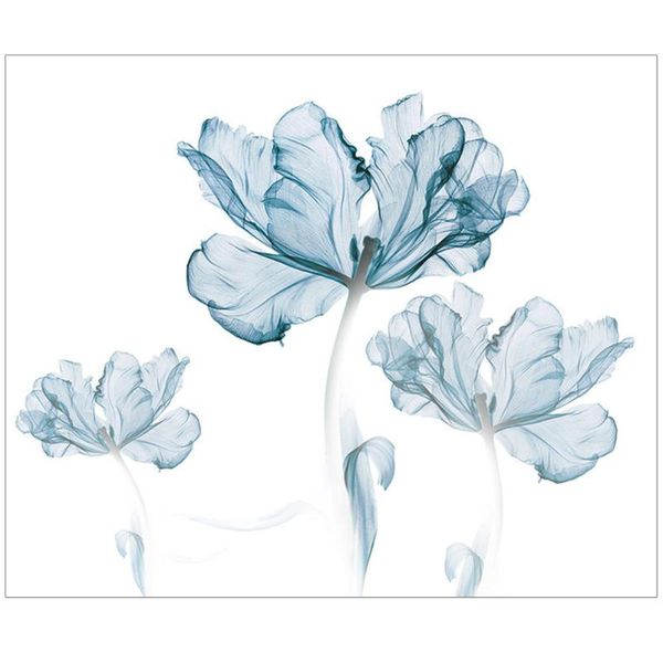 

2pcs home decor art bedroom wall sticker self adhesive living room flower modern diy blue 60 x 90cm
