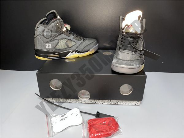 

2020 OG box Jumpman 5 5s 3m светоотражающий шнурок серый белый мужская баскетбольная обувь спортивные кроссовки дизайнеры тренеры CT8480-001 40-47