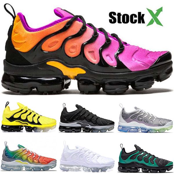 

mens womens 2020 new arrival air vapormax plus tn voltage purple black noble red wolf grey triple white midnght navy sneakers