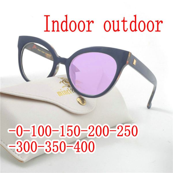 

2019 new fashion myopia optical sunglasses lady sun pchromic finished optical glasses myopia prescription glasses frame fml, White;black