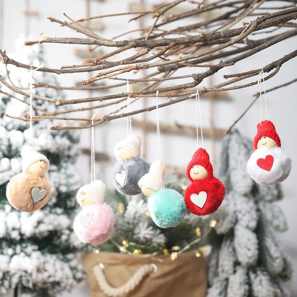

christmas decorations ornaments for home tree decor christmas plush ball pendant cute mini snowman hanging pompom doll pendant