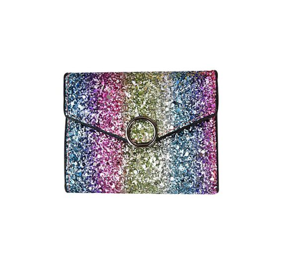 

wholesale sequined wallets ladies fashion wallets horizontal color short purse