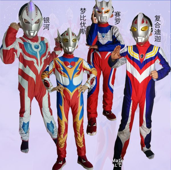 

ребенок дети малыш мальчик хеллоуин костюм косплей костюм lycra dyna tiga костюм костюм с маской игрушки подарка одежды, Black;red