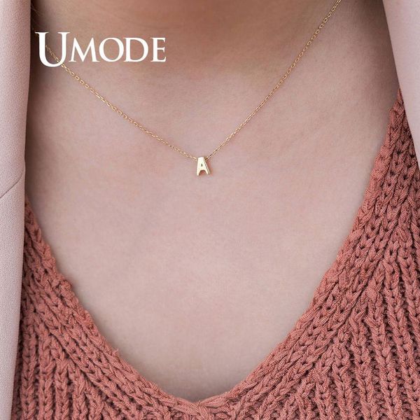 

umode women 26 letter initial silver choker necklace chain personalized necklace gold pendant summer jewelry accessories un0373