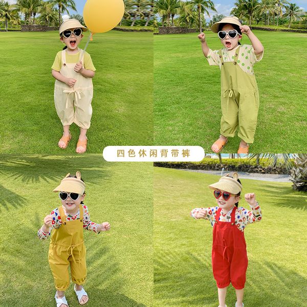 

2020 korea style baby girls boys overall summer kids pants 1-6 years, Blue