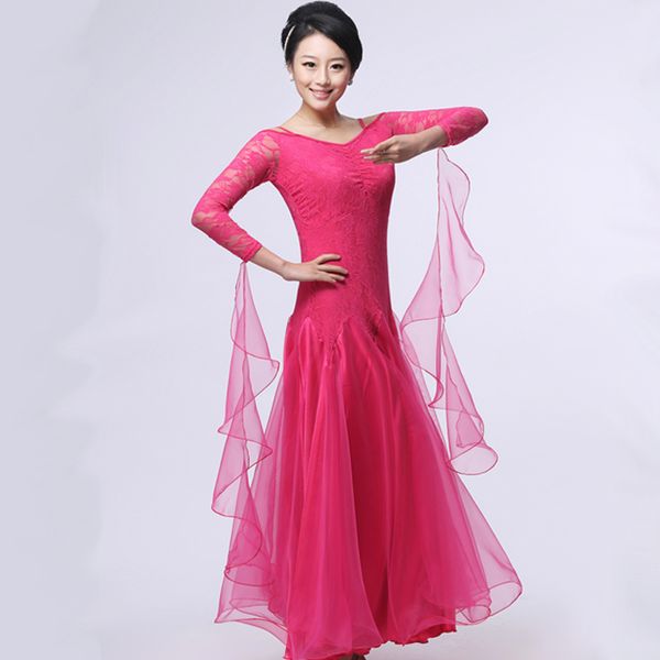 

modern dance one-piece dress women's ballroom dance dresses dancing dress waltz/tango, Black;red