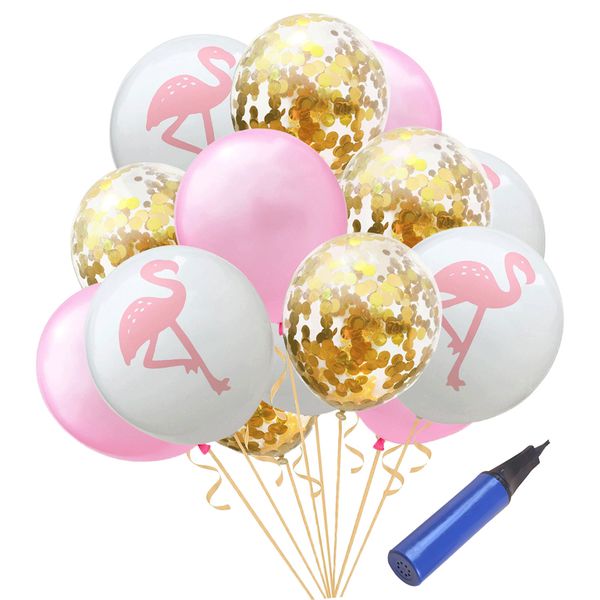 

hawaiian flamingo pineapple confetti latex balloons tropical party decor