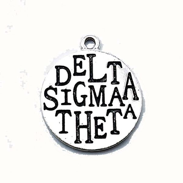 

vintage delta sigma theta sorority engraved greek letters sorority pendant charm jewelry, Bronze;silver