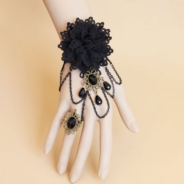 

fashion 2018 exquisite personal simple style retro lace butterfly butterfly link bracelet retro jewelry waresale cool girls gift, Black