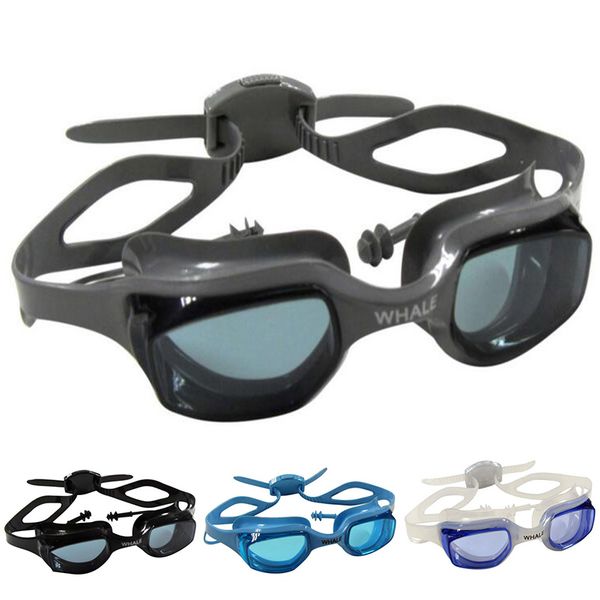 

swim goggles with diving earplugs professional anti-fog uv waterproof silicone glasses swim eyewear for men women adults sport