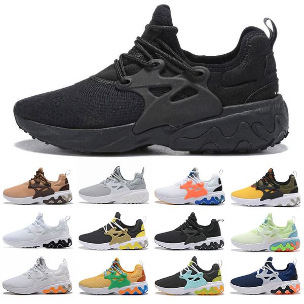 

react presto men women running shoes triple black royal blue tropical drinks rabid panda thursday designer mens trainer sports sneaker, White;red