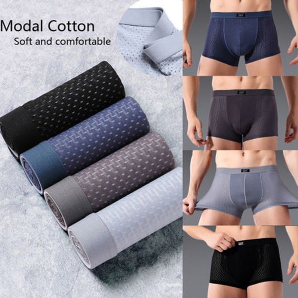 

brand new style 4pcs men comfy breathable seamless underwear modal boxer shorts underwear, Black;white