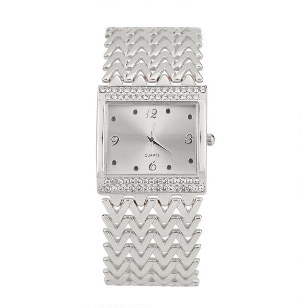 

women full diamond bracelet watch analog quartz movement wrist watch ladies square dial watches brand saat bayan 2019, Slivery;brown