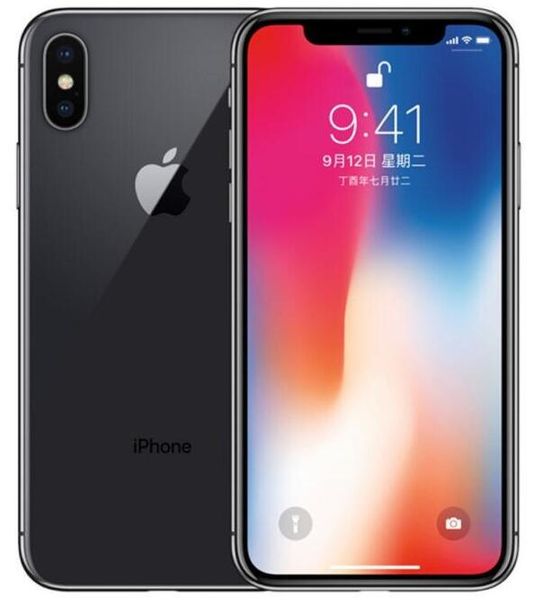 

refurbished original apple iphone x no face id unlocked cell phone 64gb/256gb ios 13 5.8inch 12mp dual rear camera