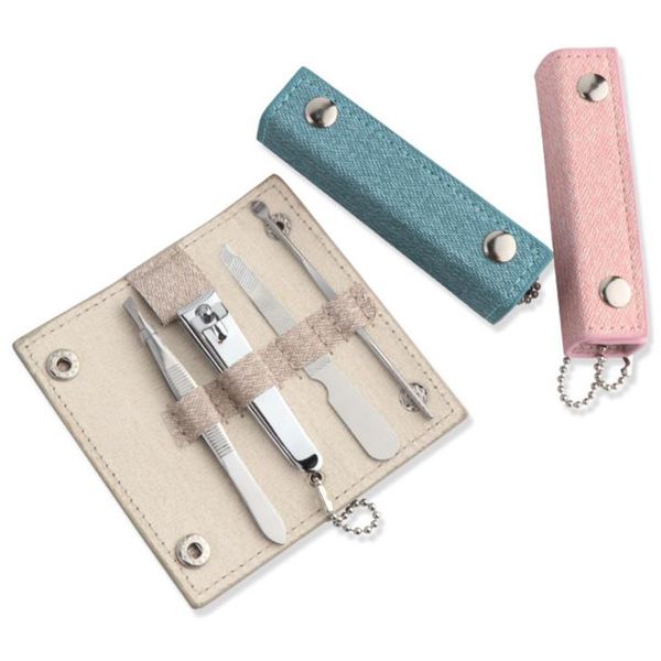 Prego Ferramenta Set Cuidados de aço inoxidável unha arquivo Clipper Sccisor Cuticle Pusher Tools Art Nail Kit com caixa F3654