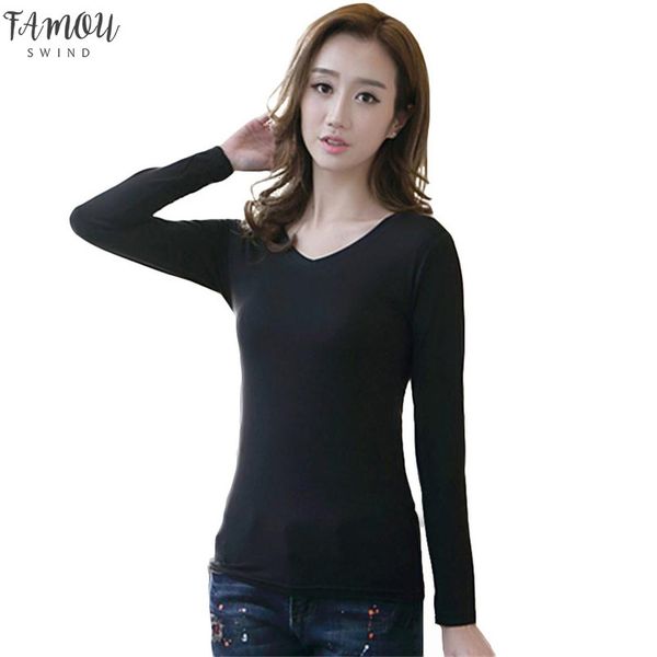 

autumn spring fashion women harajuku solid loose long sleeve t shirts lady girls basic tee t shirts black white