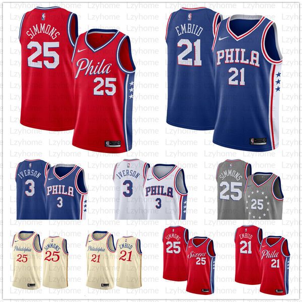 

philadelphia jersey 76ers allen 3 iverson jersey al 42 horford joel 21 embiid jerseys ben 25 simfris stitched basketball jerseys fri, Black;blue