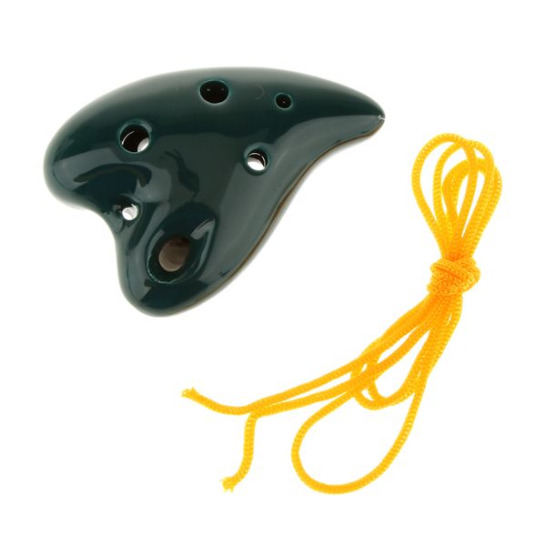 

kids toy 6 holes heart shape green ceramic ocarina whistle music instrument toy