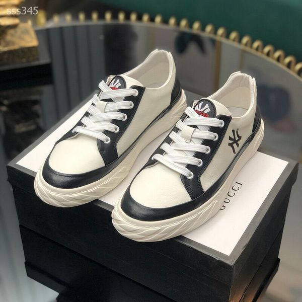 

europe station shoes for men spring and autumn new genuine leater small white shoes mix and match breathable casual shoes ing, Black