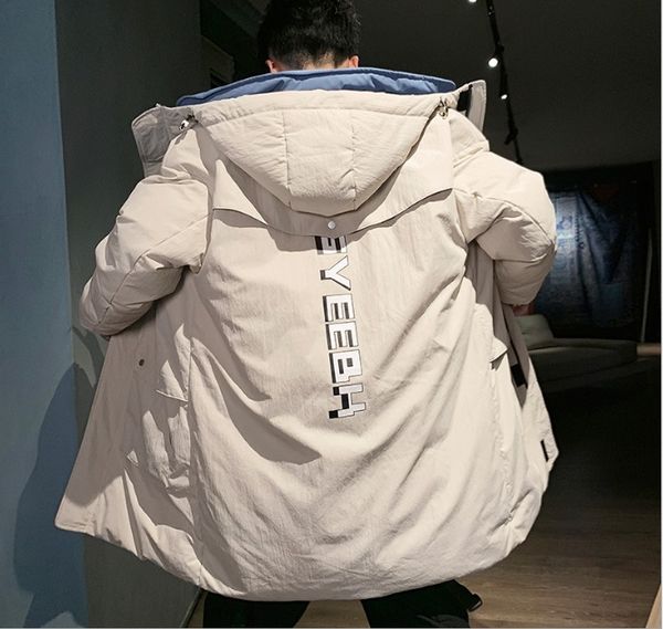 

men's down jacket long winter 2019 new korean version fashion cool style thin winter coat fashion, Black