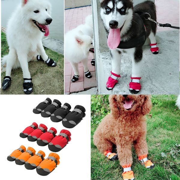 

12 pcs pet dog shoes boots anti-slip waterproof pet paw protector dog shoes
