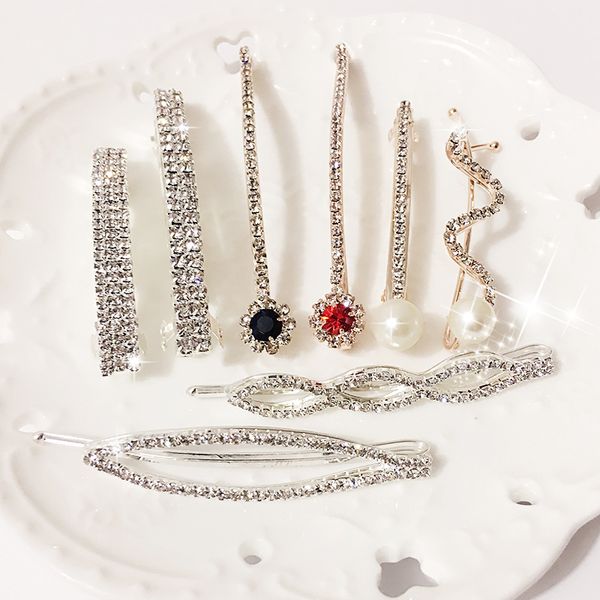 

новый корейский high quailty girls заколки для волос с хрустальной элегантностью заколка для волос уткиблевые заколки повязки для женщин акс, Black;brown