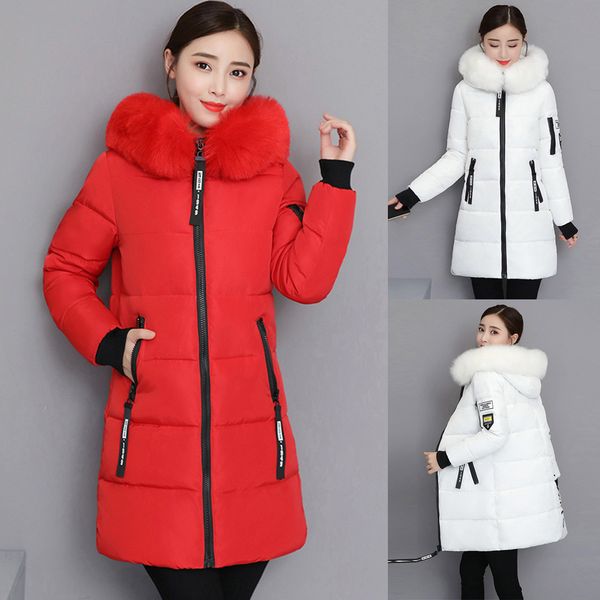 

keep warm women's winter jacket warm overcoat slim thicker long coat lammy outwear parkas new zipper jackets for women clothes, Black