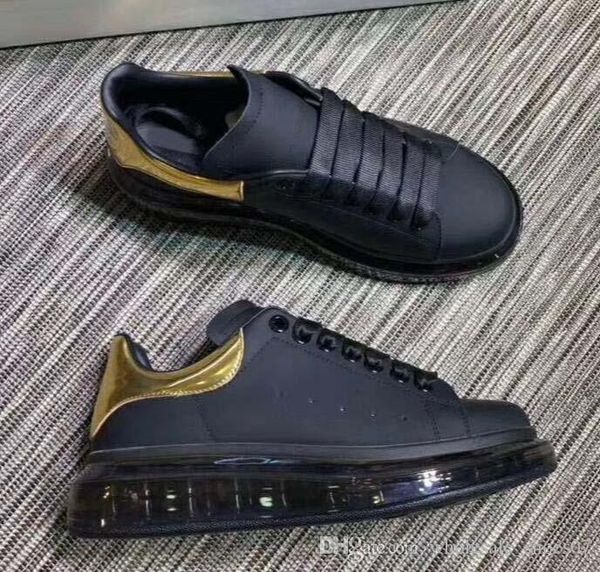 

2019 lasts quality 20ss designer brand vacuum cushion casual shoes oversized sneaker rubber sole sneaker suede brand platform leather 71, Black