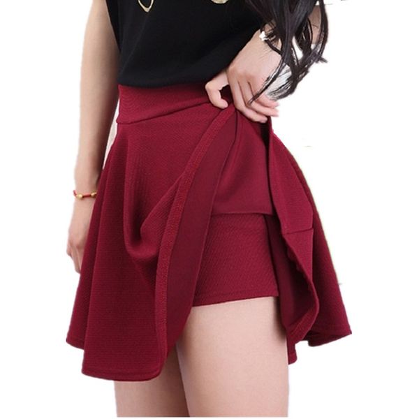 

faldas mujer moda 2020 woman shorts skirt high waist office lady skirts female elastic mini skirt autumn women qg2, Black