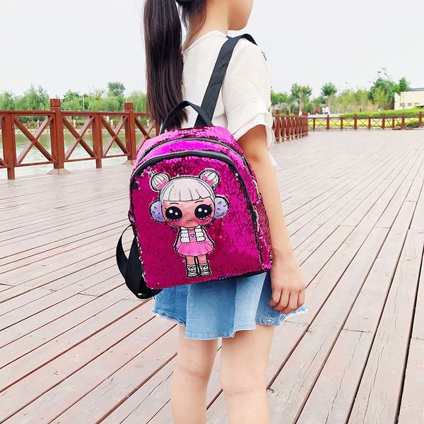 

2019 new sequined backpack girl student schoolbag