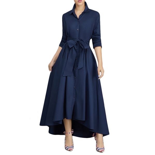 

нерегулярные длинные рубашки платье женщины повседневная отложной воротник зашнуровать теплое платье повязка элегантный офис леди женщины ve, Black;gray