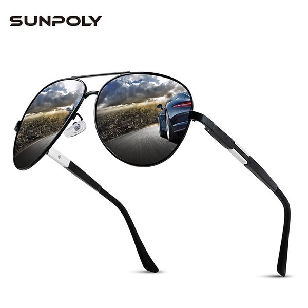 

sunpoly quality aluminium polarized sunglasses man sunglasses wholesale promotion eyewear 2019, White;black