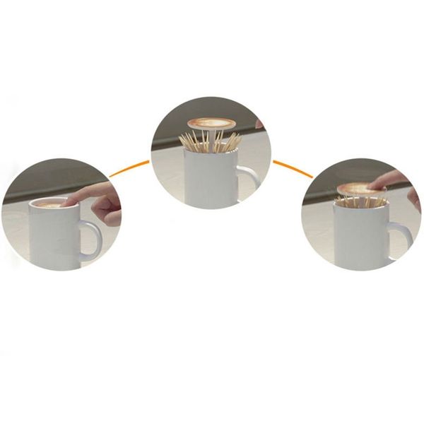 

toothpick holder box coffee cup shaped automatic retractable toothpick dispenser for wooden toothpicks toothpick holders