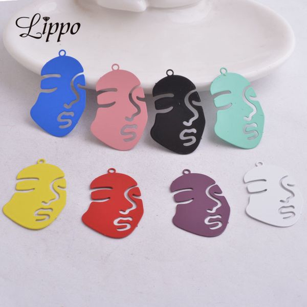 

50pcs ab5101 20mm*29mm face mask charms face shape articles pendants diy earrings jewelry, Bronze;silver