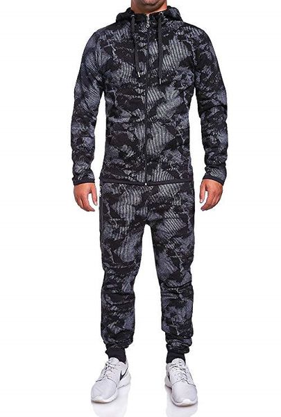 

mens hoodie sets autumn winter casual sweatshirts and pants two pieces, Gray