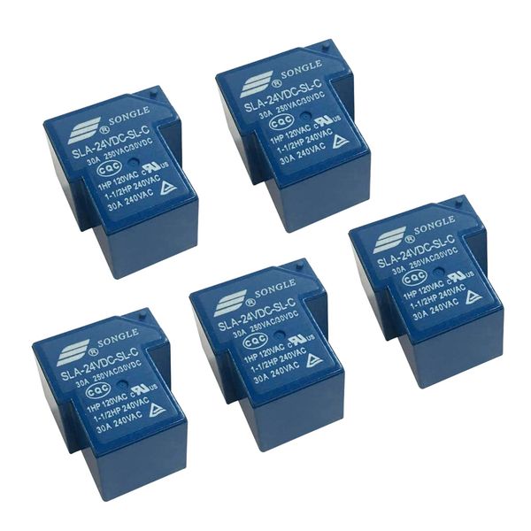 

5pcs songle 24v 1 сн реле оас-24vdc-sl-c, 250 в переменного тока 30v 30a dc семинар