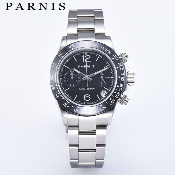 

quartz watches men pilot chronograph tritium luxury business sapphire crystal drive watch relogio masculino 2019, Slivery;brown