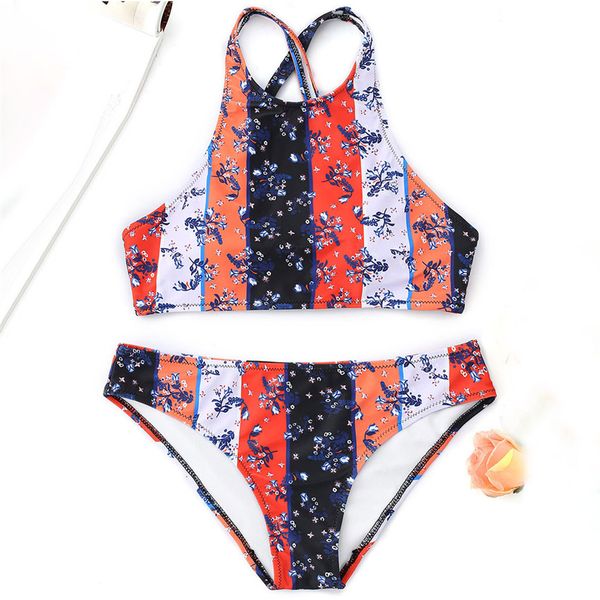 

2019 women swimwear new fashion casual women solid print push-up padded set beachwear swimwear@40, White