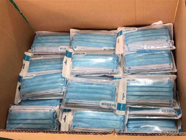 

in stock disposable face masks 3 layers filter dustproof earloop non woven mouth mask folding civil masks blue face mask