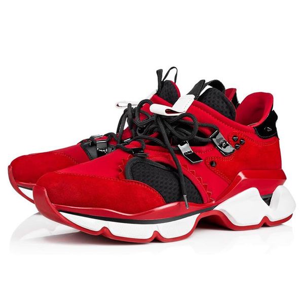 

new high-end brand rivet menss shoes color-matching daddy shoes womenss leather mesh breathable increase couple lace-up sneakers 01, Black