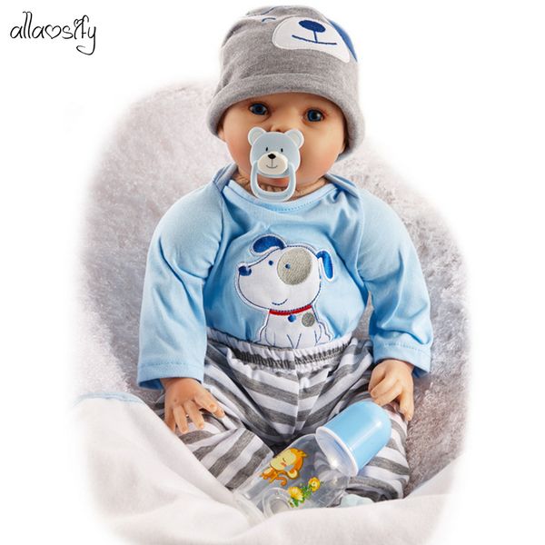 

allaosify bebes 55cm soft silicone reborn toddler baby dolls christmas surprice gifts silicone doll