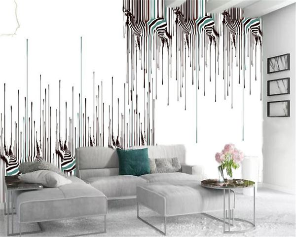 

custom 3d animai wallpaper european style azebra ccustom and animal interior decoration silk wallpaper