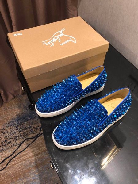 

platform men's shoes wild vintage luxury rhinestone catwalk shoes rivet men's shoe nightclub rivet lazy shoe loafers 11, Black