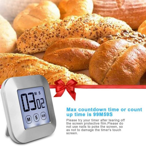 

abui-touch screen digital kitchen timer smart large screen lcd display backlight cooking timer, loud alarm clock, countdown time other kitch