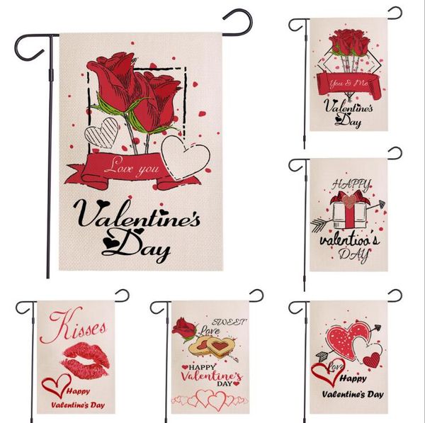2019 Happy Valentine S Day Garden Flag Vertical Double Sided Rose